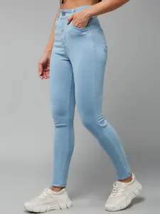 DOLCE CRUDO Women Blue Skinny Fit High-Rise Stretchable Jeans