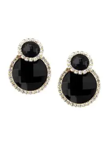 ODETTE Gold-Plated Crystal Circular Drop Earrings