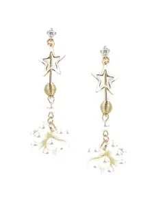 ODETTE Contemporary Stars And Pearls Drop Earrings