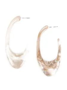 ODETTE Contemporary Marbleized Open Half-Hoop Earrings