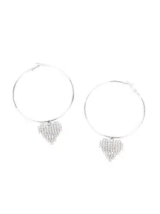 ODETTE Silver-Plated Contemporary Hoop Earrings