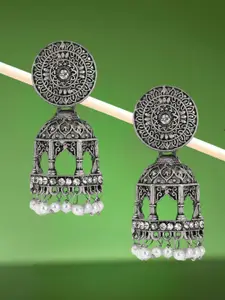 OOMPH Dome Shaped Oxidised Jhumkas