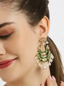 OOMPH Kundan Studded & Beaded Floral Chandbalis