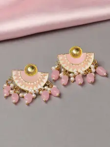 OOMPH Stone Studded & Beaded Meenakari Chandbalis