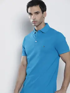 Tommy Hilfiger Pure Cotton Solid Polo Collar Slim Fit Casual T-shirt