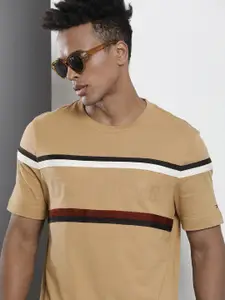 Tommy Hilfiger Striped And Printed Pure Cotton Casual T-shirt
