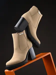 El Paso Women Platform Heeled Mid-Top Regular Boots