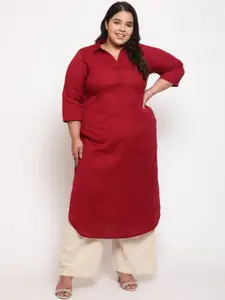 Amydus Pathani Shirt Collar Plus Size Cotton Kurta