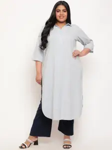 Amydus Plus Size Shirt Collar Cotton Linen Pathani Kurta