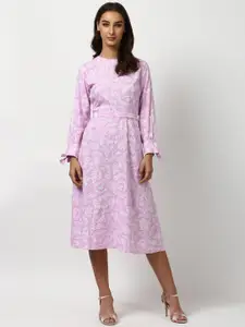 Harpa Women Pink Printed A-Line Dress