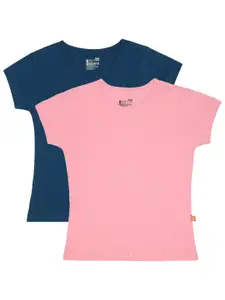 Bodycare Girls Pack Of 2 Round Neck Pure Cotton T-shirt