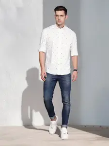 Nautica Conversational Printed Button-Down Collar Classic Fit Casual Shirt