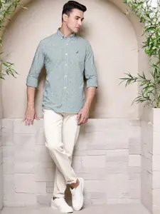 Nautica Classic Micro Checks Opaque Checked Pure Cotton Smart Casual Shirt