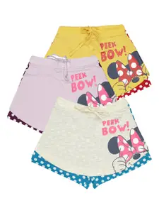 Bodycare Kids Infant Girls Pack Of 3 Assorted Minnie Mouse Printed Shorts