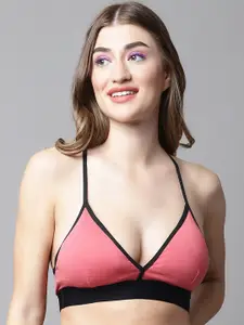 PrettyCat Colourblocked Half Coverage Lightly Padded Bra With All Day Comfort