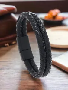 MYKI Men Leather Wraparound Bracelet