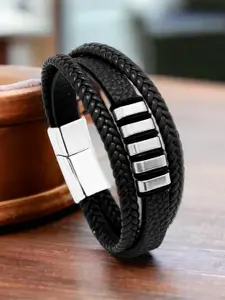 MYKI Men Leather Multistrand Bracelet