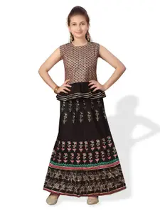BAESD Girls Ethnic Motifs Embroidered Ready to Wear Lehenga Choli
