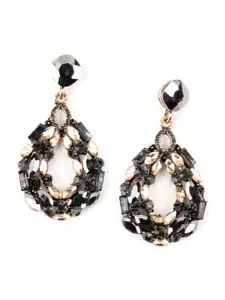 ODETTE Contemporary Stone-Studded Drop Earrings