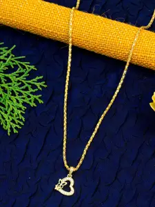 Ramdev Art Fashion Jwellery Gold-Plated Minimal Stone Studded Necklace