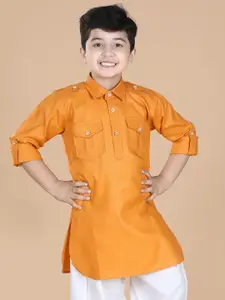 Aj DEZInES Boys Shirt Collar Roll-Up Sleeves Pure Cotton Pathani Kurta