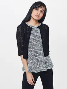 AND Black Self-Design Button Shrug