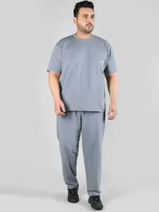 CHKOKKO Plus Size T-Shirt & Trousers Casual Co-Ords