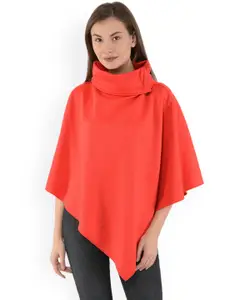 Gipsy Women Red Solid Poncho