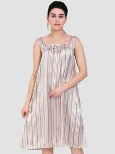 Kashana Striped Square Neck Sleeveless Nightdress