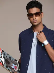 R.Code by The Roadster Life Co. Geometric Printed Casual Shirt