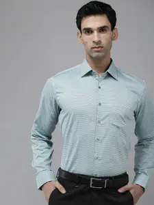 Van Heusen Pure Cotton Self Design Textured Slim Fit Formal Shirt