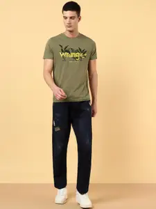 Wrangler Men Low-Rise Low Distress Light Fade Stretchable Jeans