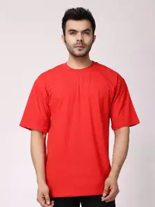 The Label Bar Drop Shoulder Sleeves Loose Fit Cotton T-shirt