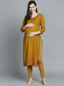 True Shape Ethnic Motif Printed Maternity Feeding Kurta
