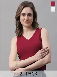 FBAR Pack Of 2 Fitted Crop Cotton Top