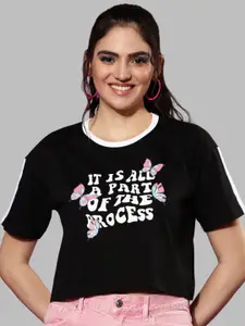 JUNEBERRY Black Print Cotton Top