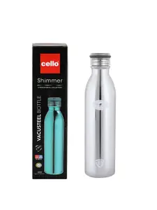 Cello Silver-Toned Stainless Steel Double Walled Hot and Cold Water Bottle - 1000ml
