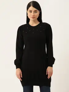 Monte Carlo Floral Embroidered Longline Pullover