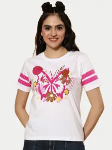 JUNEBERRY Graphic Printed Cotton T-shirt
