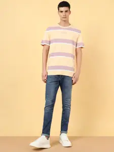 Wrangler Striped Round Neck Cotton Relaxed T-shirt