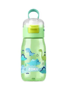 ZOKU Kids Green & Blue Dino Printed Flip Gulp Water Bottle