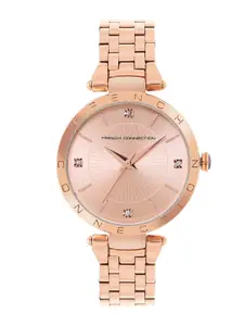 French Connection Women Dial & Stainless Steel Bracelet Style Straps Analogue Watch FCP46RGM