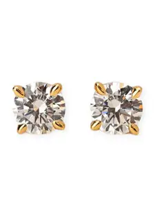 PALMONAS Stainless Steel Gold-Plated Contemporary Studs Earrings