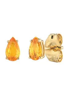 PALMONAS 18KT Gold Plated Stainless Steel Teardrop Shaped Stud Earrings