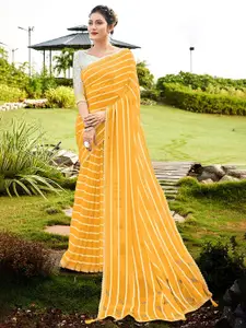 Saree mall Striped Poly Georgette Leheriya Sarees