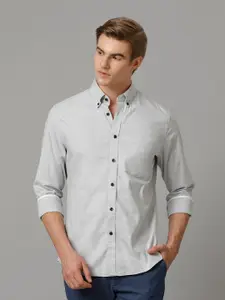 Aldeno Button-Down Collar Slim Fit Opaque Pure Linen Casual Shirt
