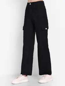 Next One Women Smart Wide Leg High-Rise Stretchable Cargo Jeans