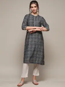 Biba  Ethnic Motifs Printed Thread Work Straight Kurta