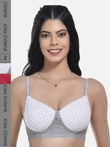 StyFun Pack of 2 Full Coverage Lightly Padded Bra With All Day Comfort