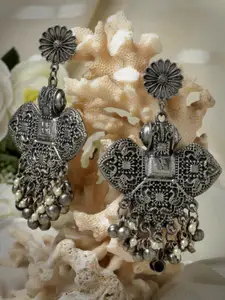 Moedbuille Silver-Plated Beaded Classic Drop Earrings